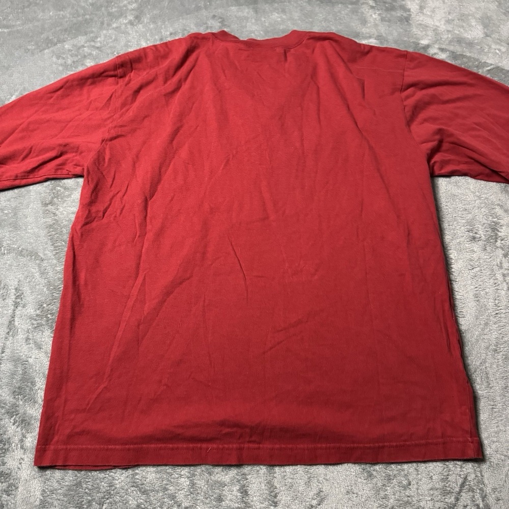 VTG 90s Winnie The Pooh 1/4‎ Button Longsleeve Shirt Embroidered Red Size L - Picture 4 of 7